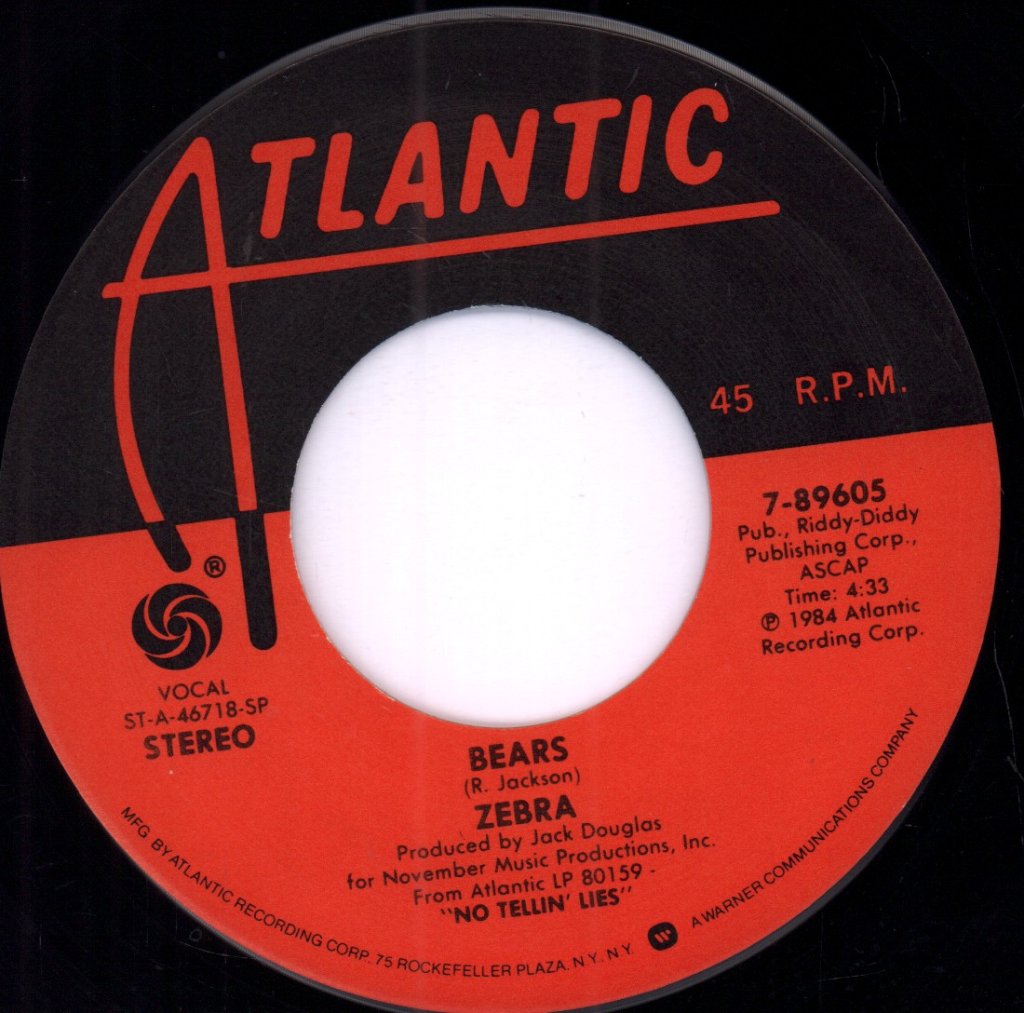 Zebra (Rock/Metal Group) - Bears - 7 Inch