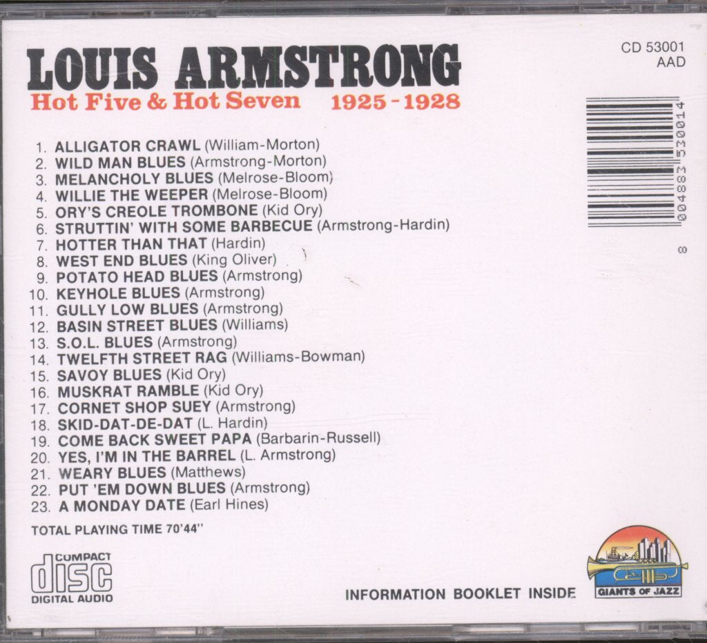 Louis Armstrong - Hot Five & Hot Seven 1925-1928 - Cd