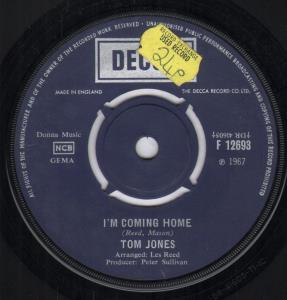 Tom Jones - I'm Coming Home - 7 Inch