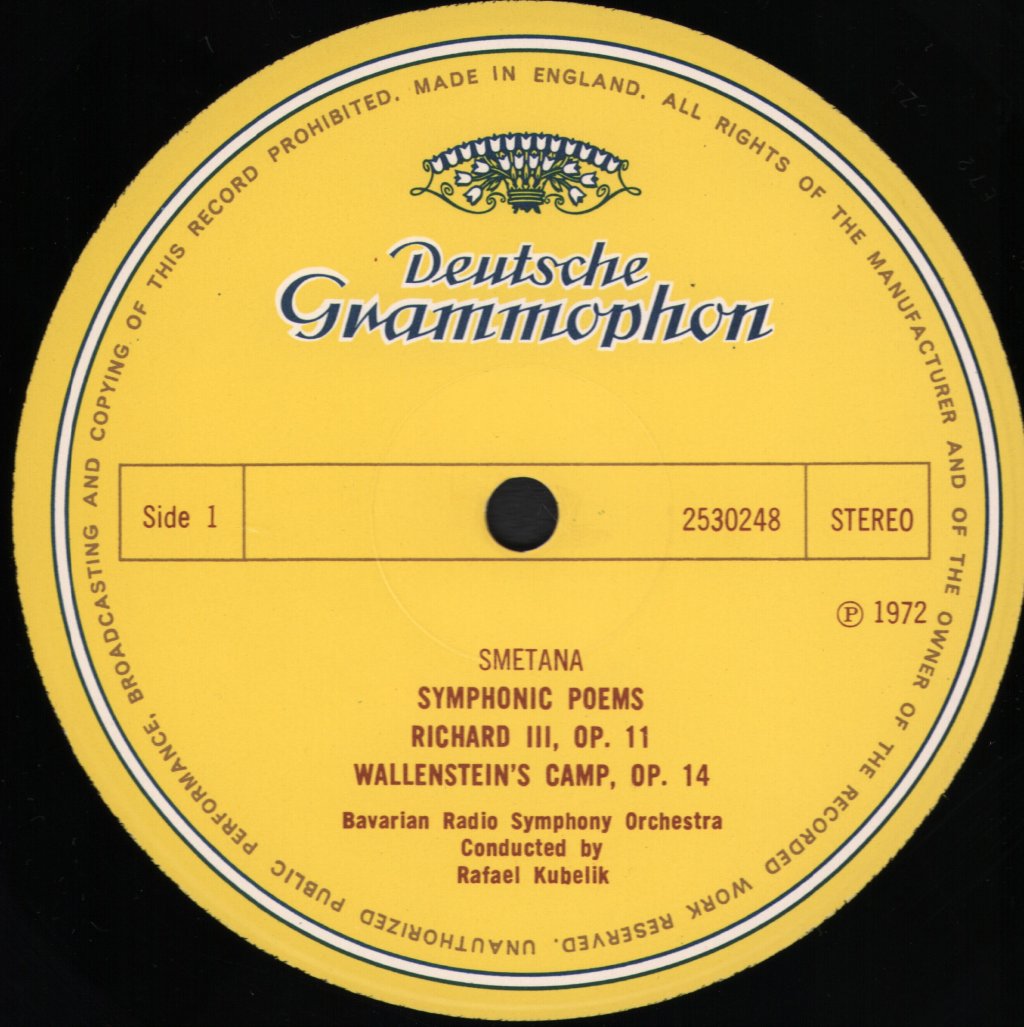 Rafael Kubelik / Bavarian Radio Symphony Orchestra - Smetana - 4 Symphonic Poems - Lp