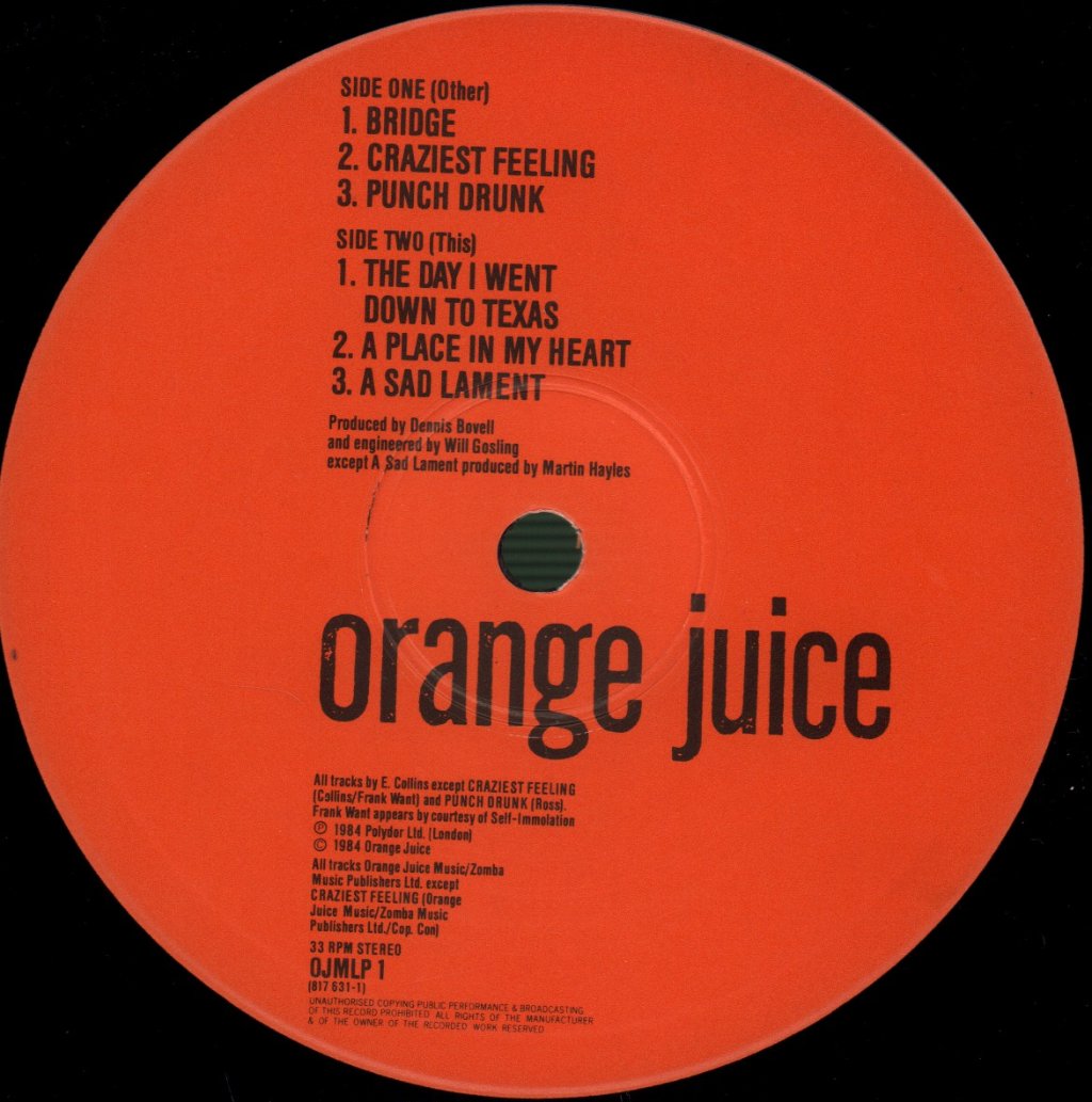 Orange Juice - Texas Fever - Lp
