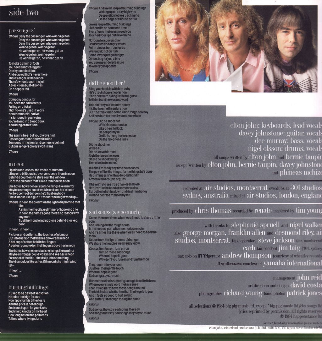 Elton John - Breaking Hearts - Lp