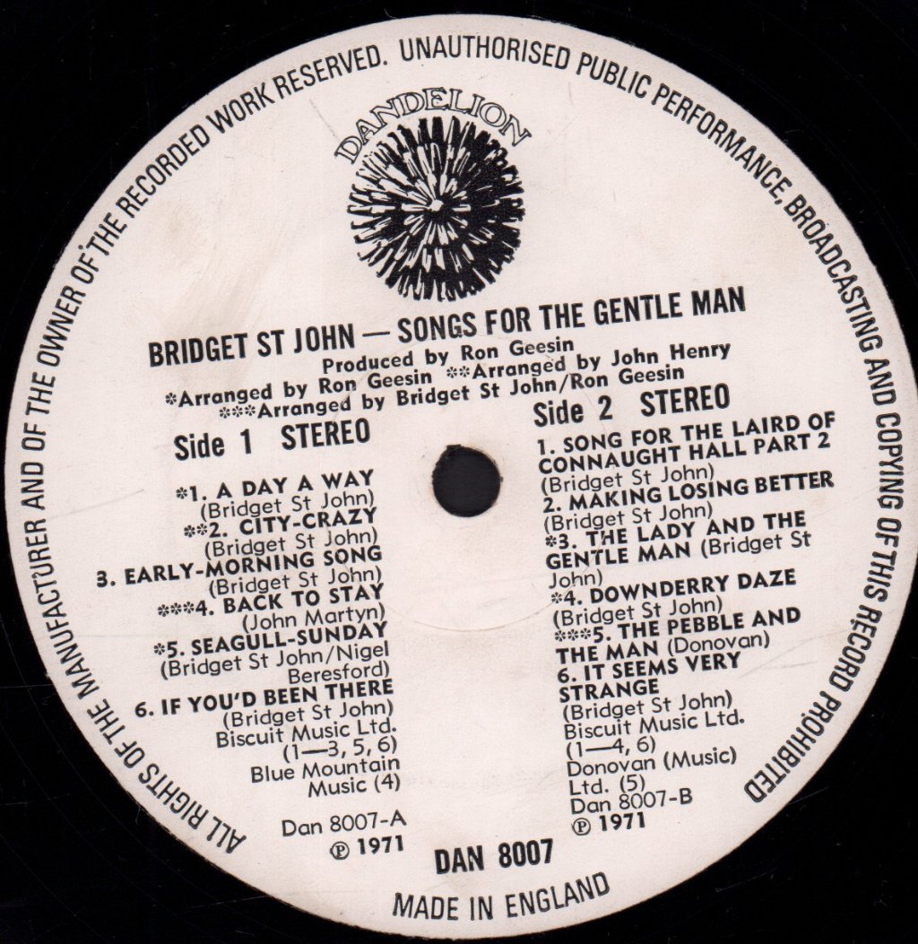Bridget St John - Songs For The Gentle Man - Lp