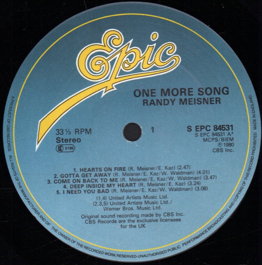Randy Meisner - One More Song - Lp