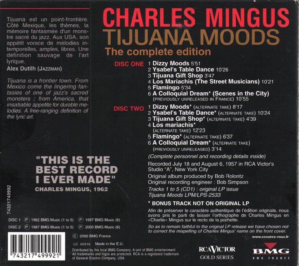 Charles Mingus - Tijuana Moods (The Complete Edition) - Double Cd