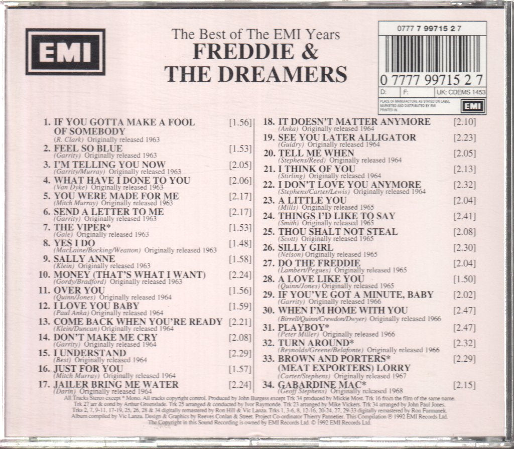 Freddie & The Dreamers - Best Of The EMI Years - Cd