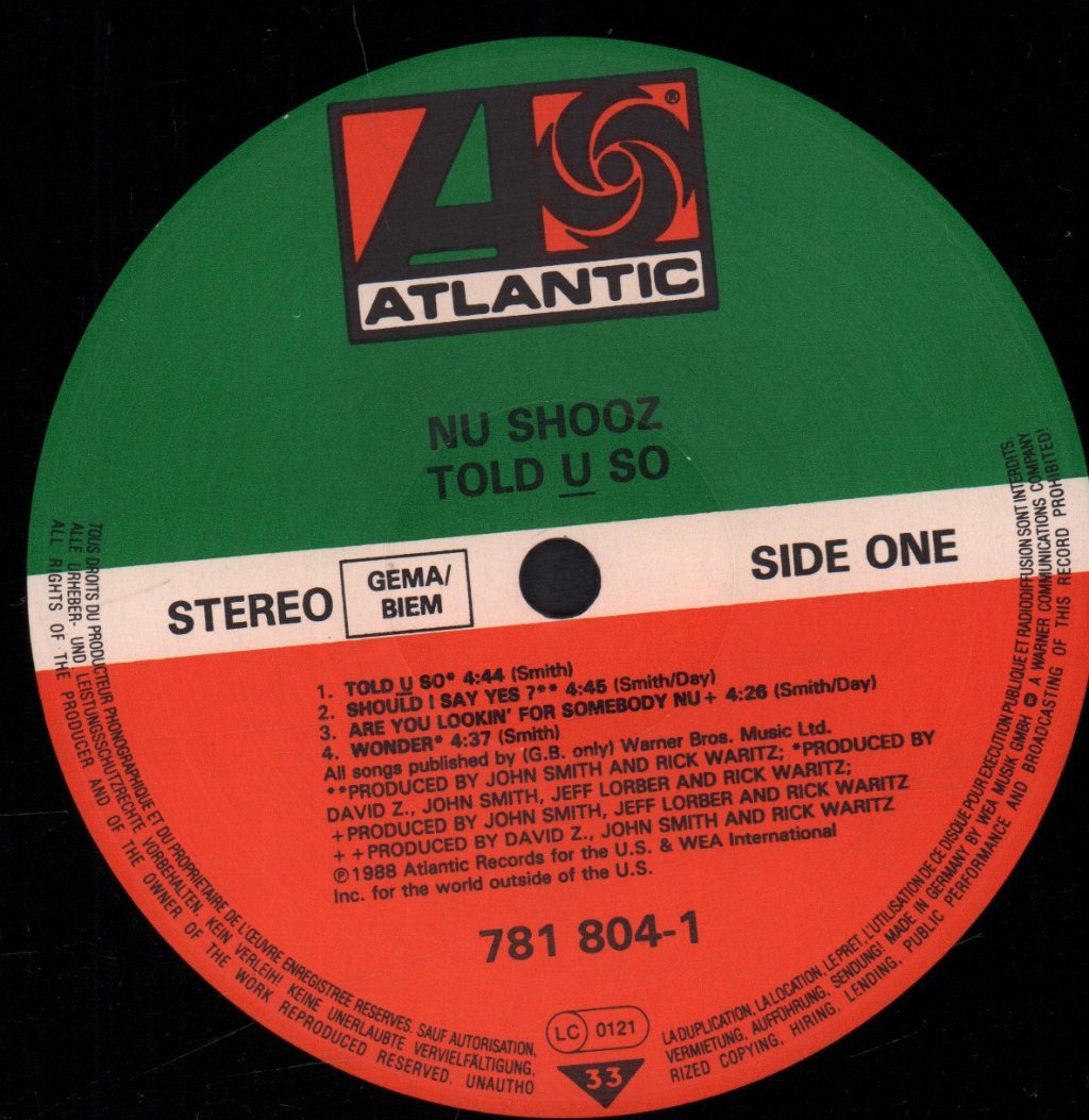 Nu Shooz - Told U So - Lp