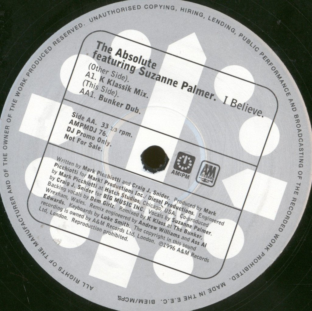 The Absolute - I Believe (Mark Picchiotti Mixes) - 12 Inch