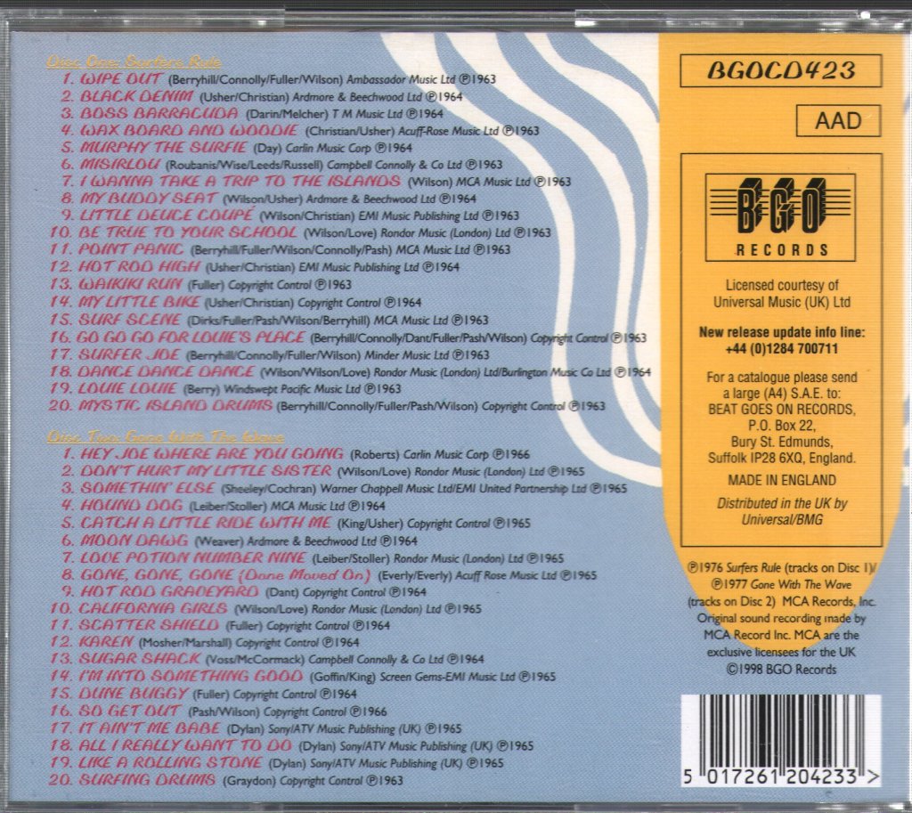 Surfaris - Surfers Rule/Gone With The Wave - Double Cd
