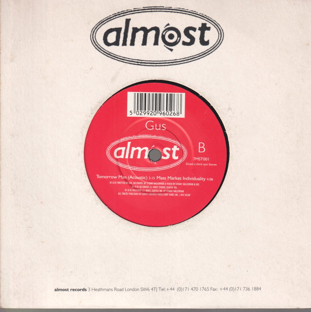 Gus Black - Tomorrow Man - 7 Inch