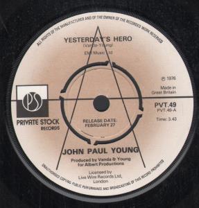 John Paul Young - Yesterday's Hero - 7 Inch