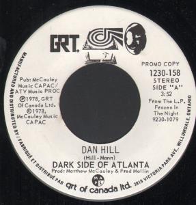 Dan Hill - Dark Side Of Atlanta - 7 Inch