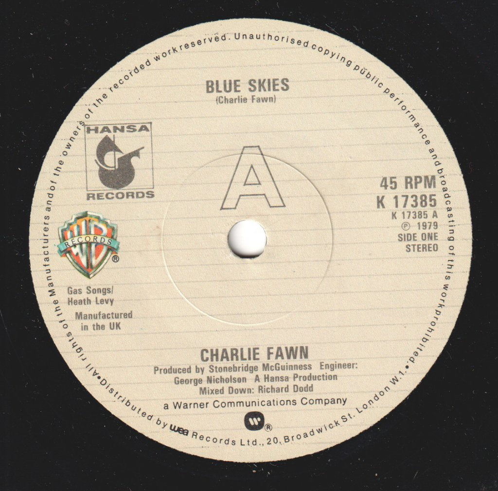 Charlie Fawn - Blue Skies - 7 Inch