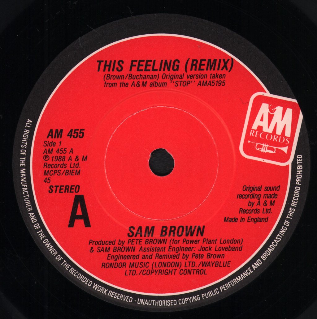 Sam Brown - This Feeling - 7 Inch