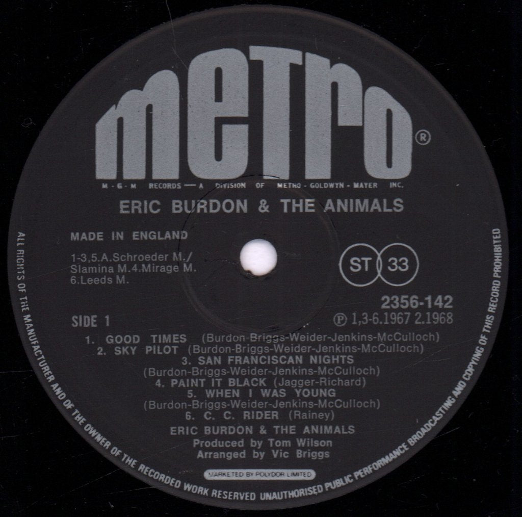Eric Burdon And The Animals - Eric Burdon And The Animals - Lp
