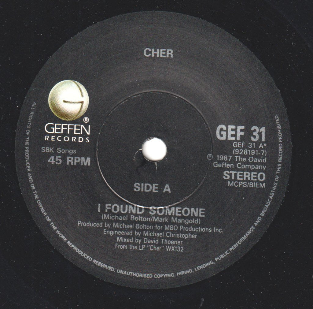 Cher - I Found Someone - 7 Inch