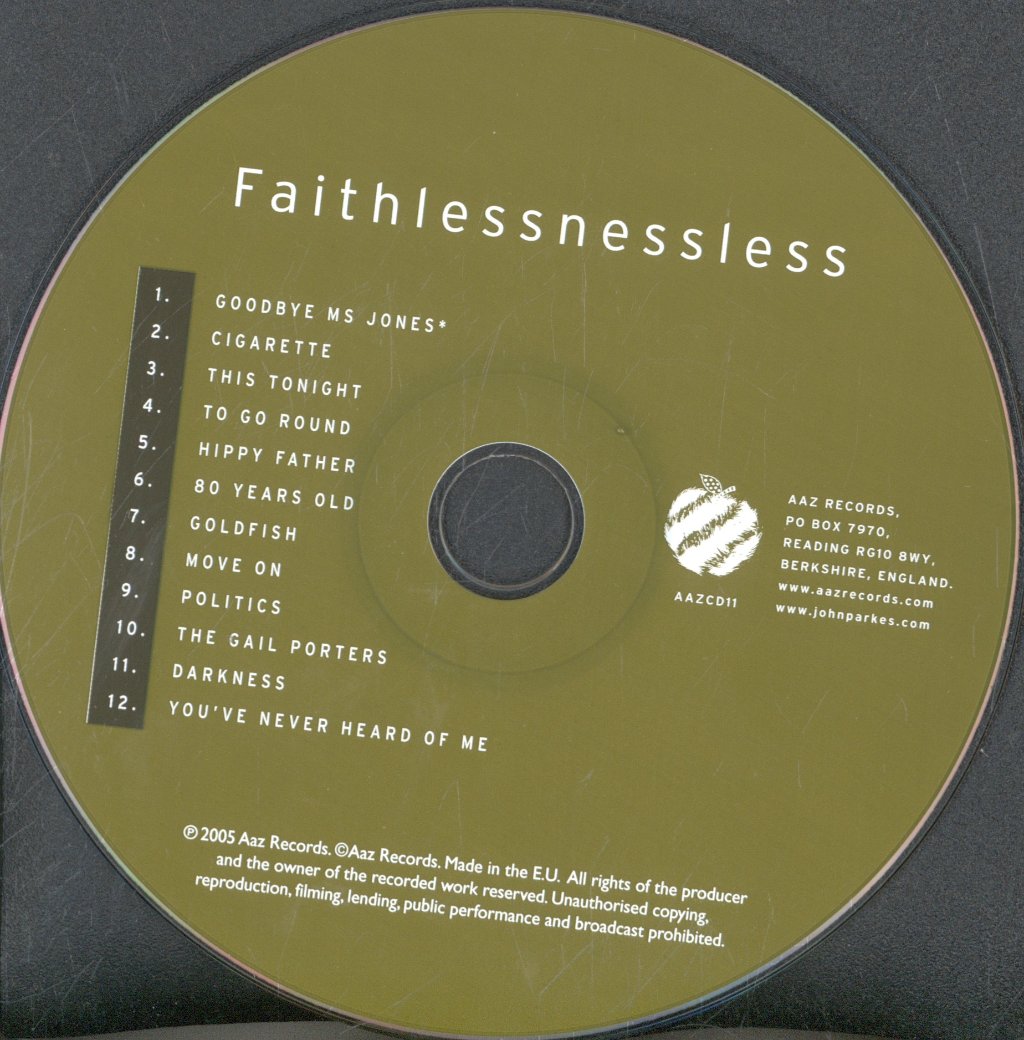 John Parkes - Faithlessnessless - Cd
