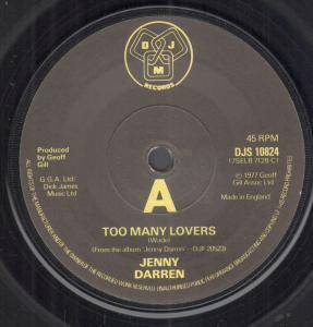Jenny Darren - Too Many Lovers - 7 Inch