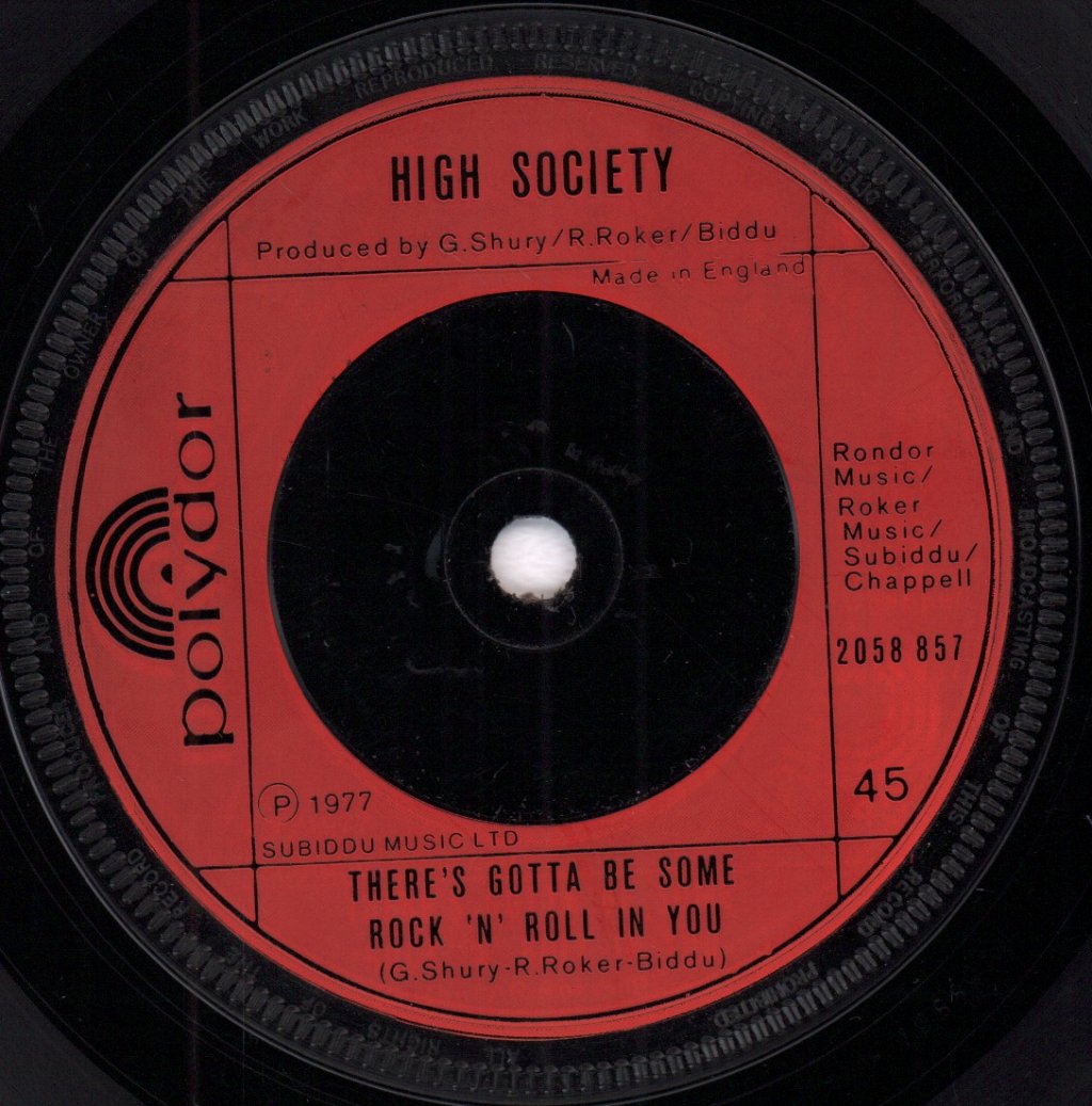 High Society (Pop Band) - Just For You - 7 Inch