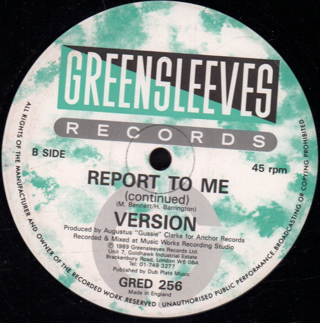 Gregory Isaacs - Report To Me - 12 Inch