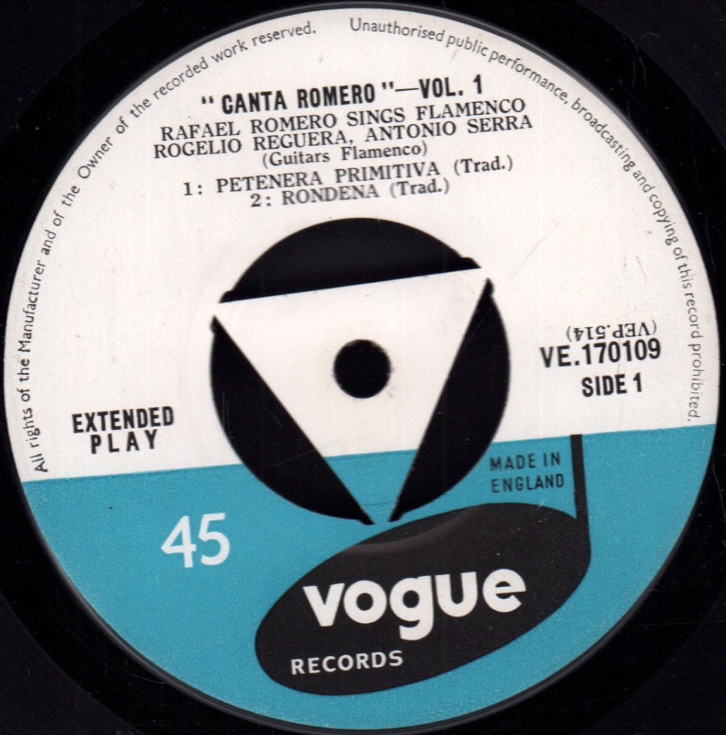 Rafael Romero - Canta Romero. Vol. 1 - 7 Inch