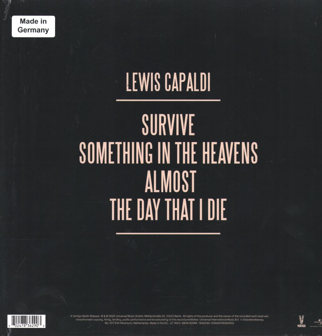 Lewis Capaldi - Survive EP - 12 Inch
