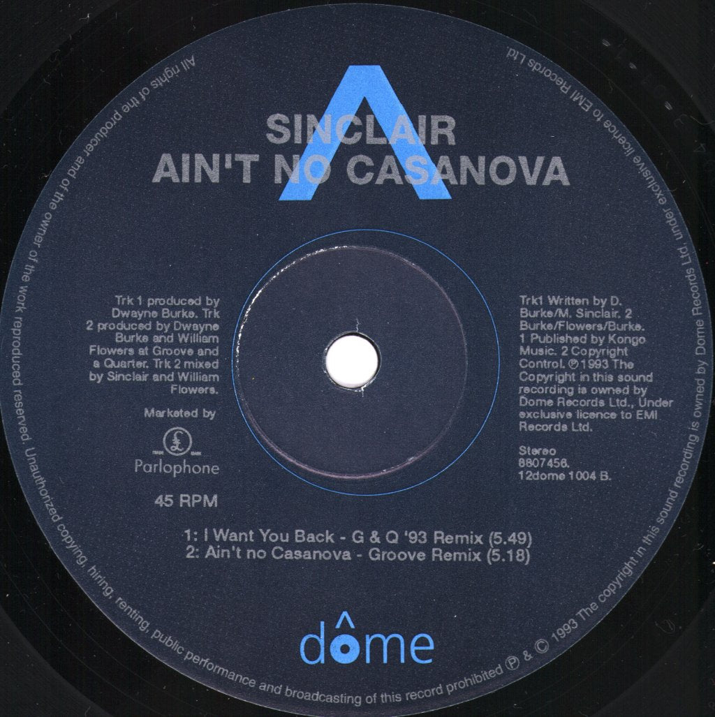 Sinclair - Ain't No Casanova - 12 Inch