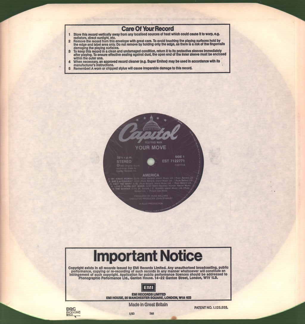 America - Your Move - Lp