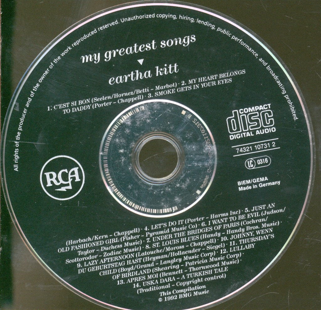 Eartha Kitt - My Greatest Songs - Cd