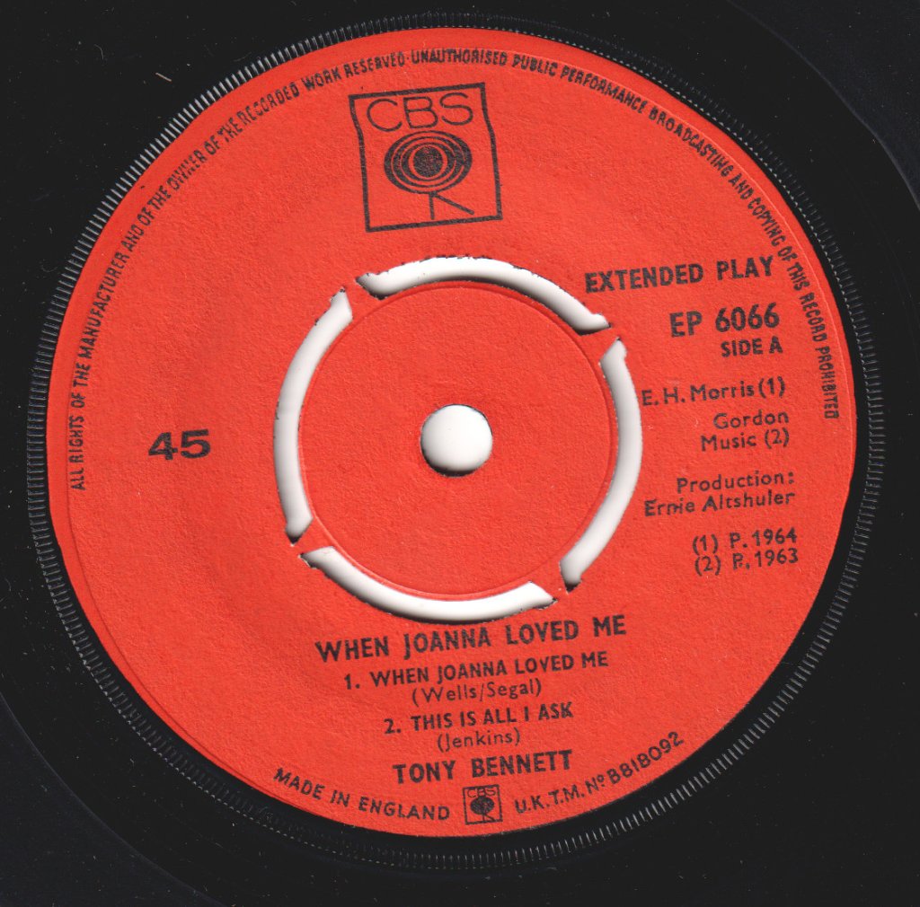 Tony Bennett - When Joanna Loved Me - 7 Inch