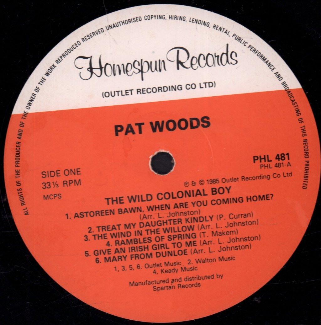 Pat Woods - wild colonial boy - Lp