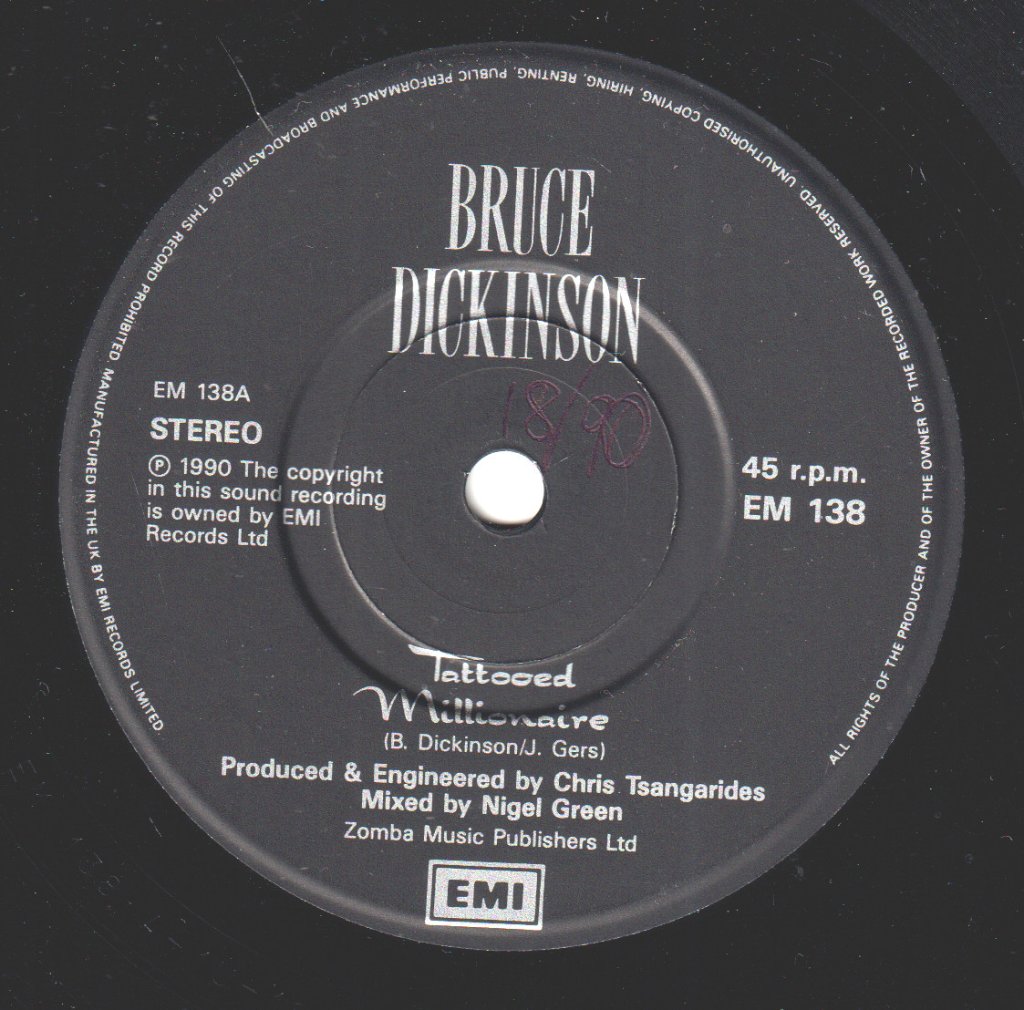 Bruce Dickinson - Tattooed Millionaire - 7 Inch