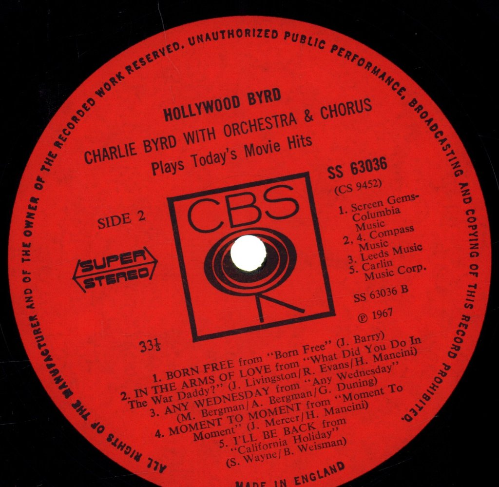 Charlie Byrd - Hollywood Byrd - Lp