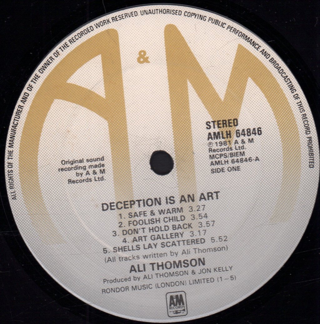 Ali Thomson - Deception Is An Art - Lp