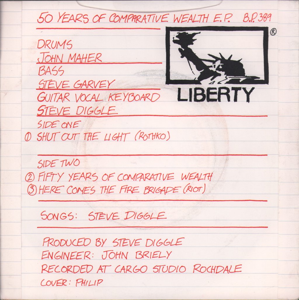 Steve Diggle - 50 Years Of Comparative Wealth E.P. - 7 Inch