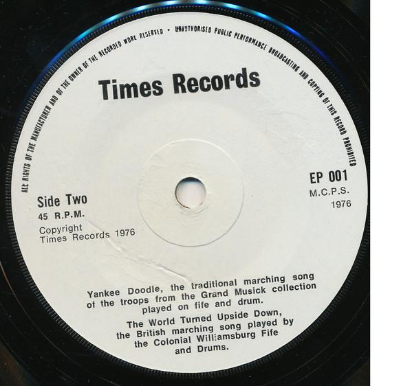 Various Artists - Music of 1776 Featured In The 1776 Exhibition At THe Maritime Museum, Greenwich, London. - 7 Inch