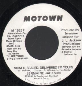 Jermaine Jackson - Signed Sealed Delivered I'm Yours - 7 Inch