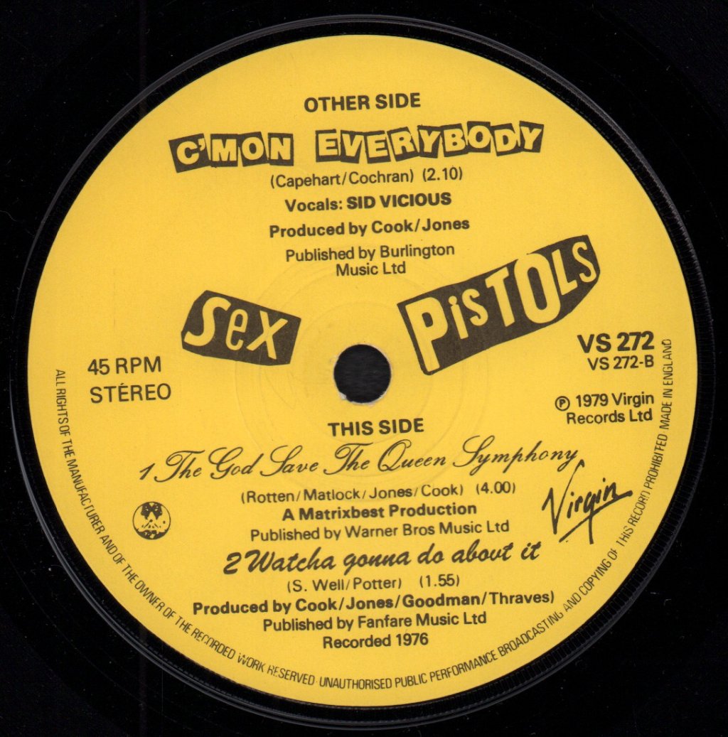 Sex Pistols - C'mon Everybody - 7 Inch