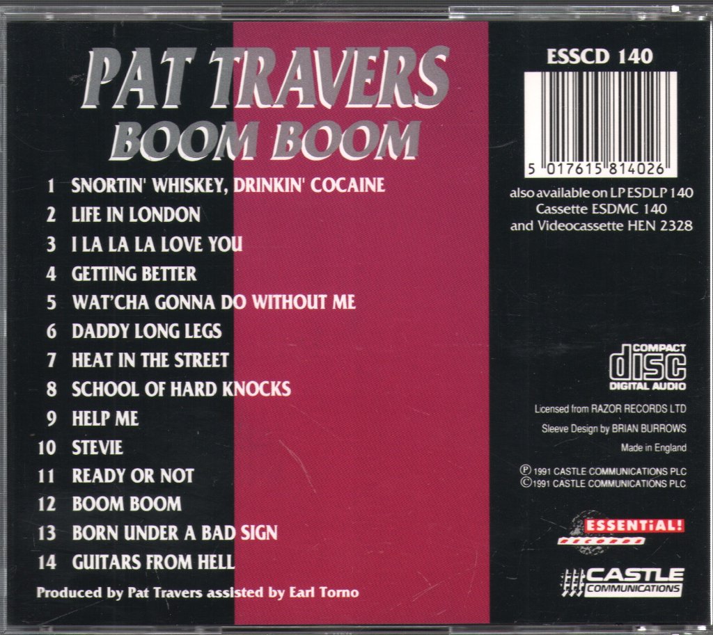 Pat Travers - Boom Boom - Cd