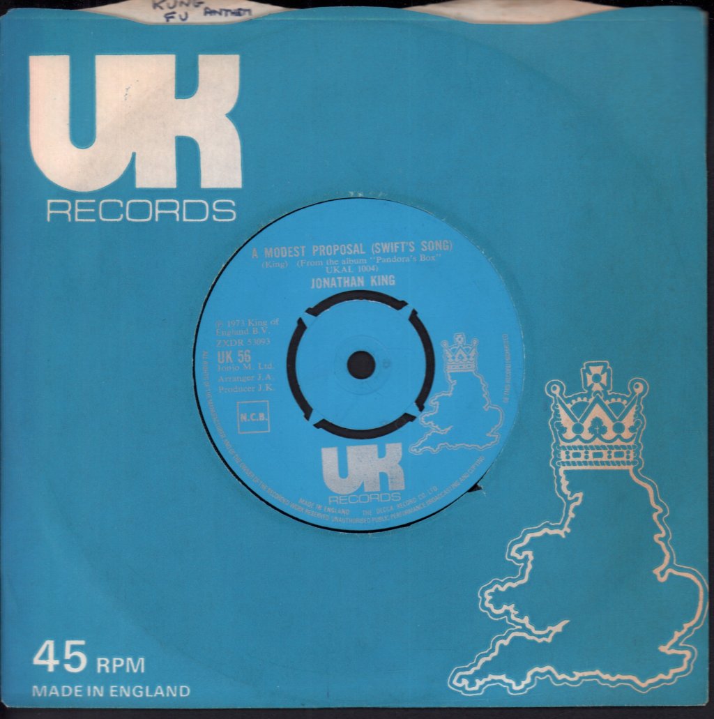 Jonathan King - Kung Fu Anthem - 7 Inch