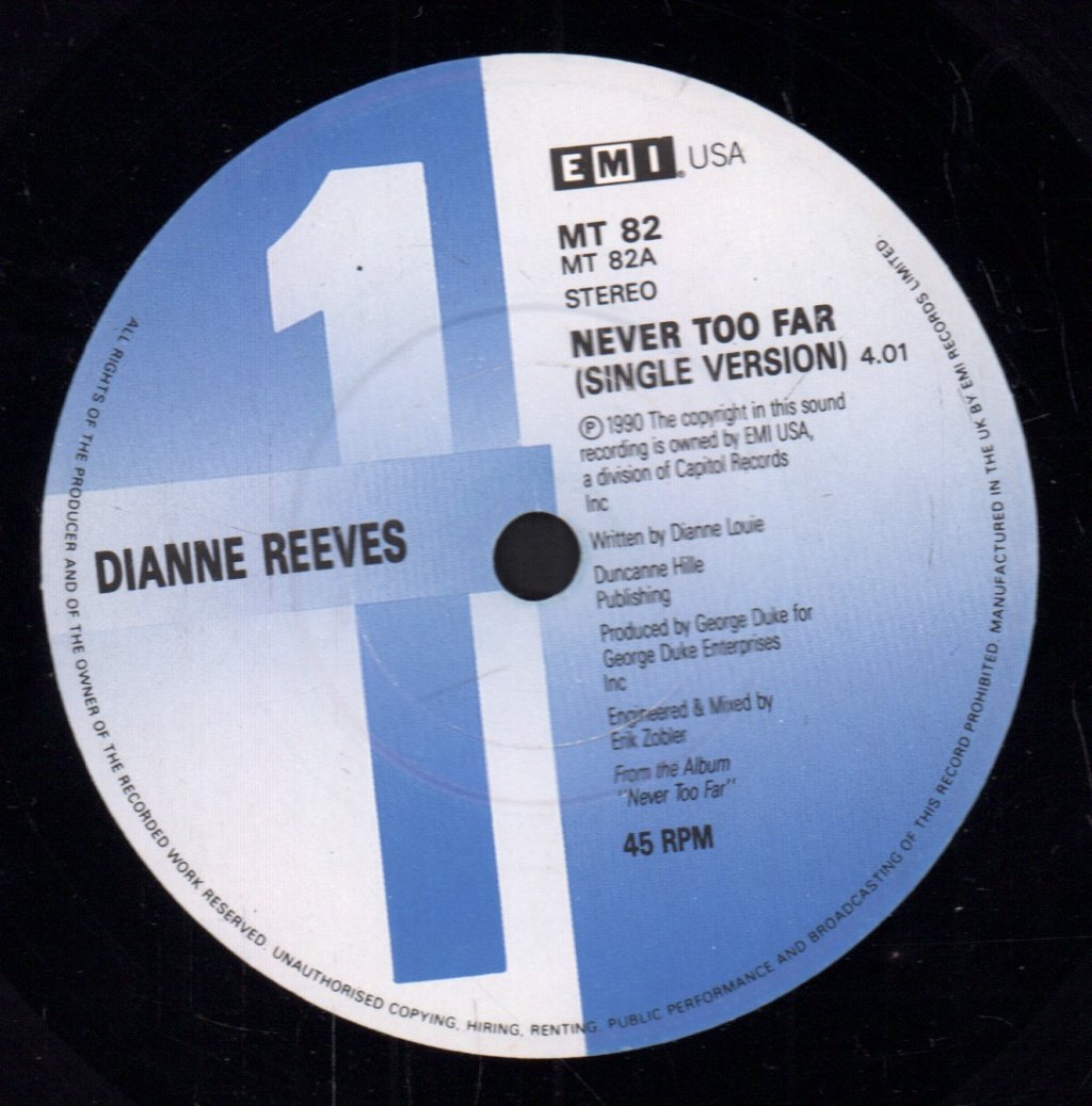 Dianne Reeves - Never Too Far - 7 Inch