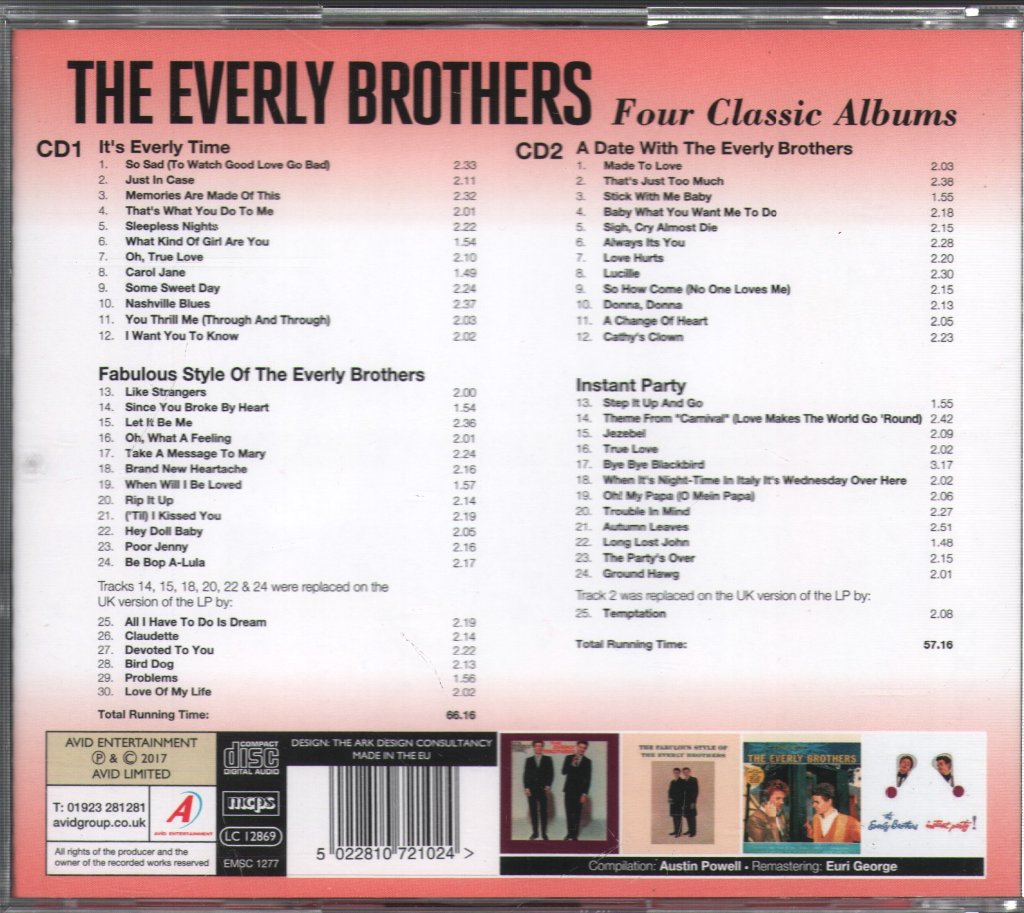 Everly Brothers - Four Classic Albums - Double Cd