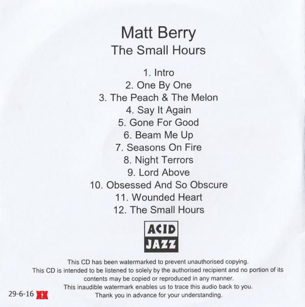 Matt Berry - Small Hours - Cdr