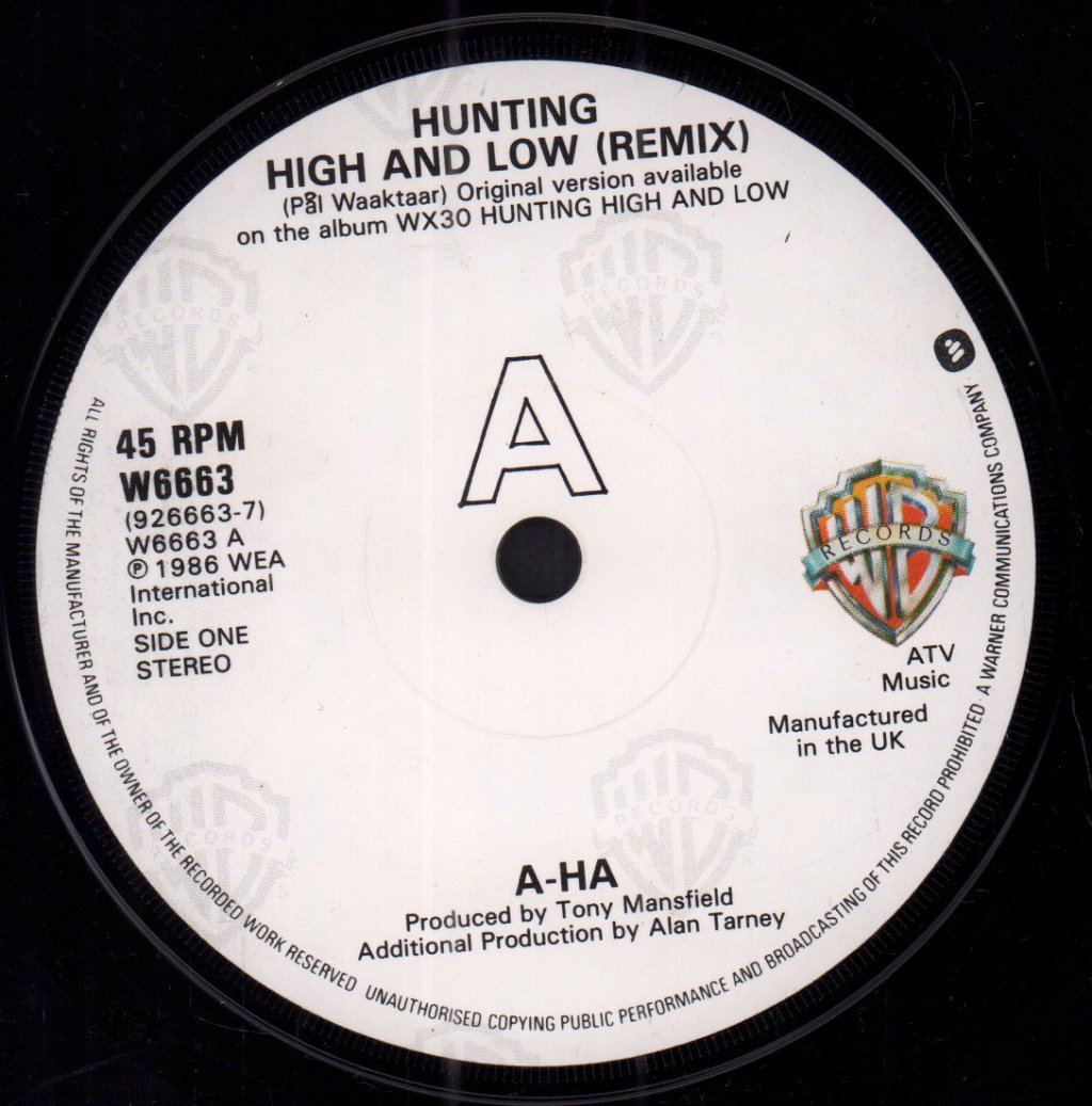 A-Ha - Hunting High And Low - 7 Inch