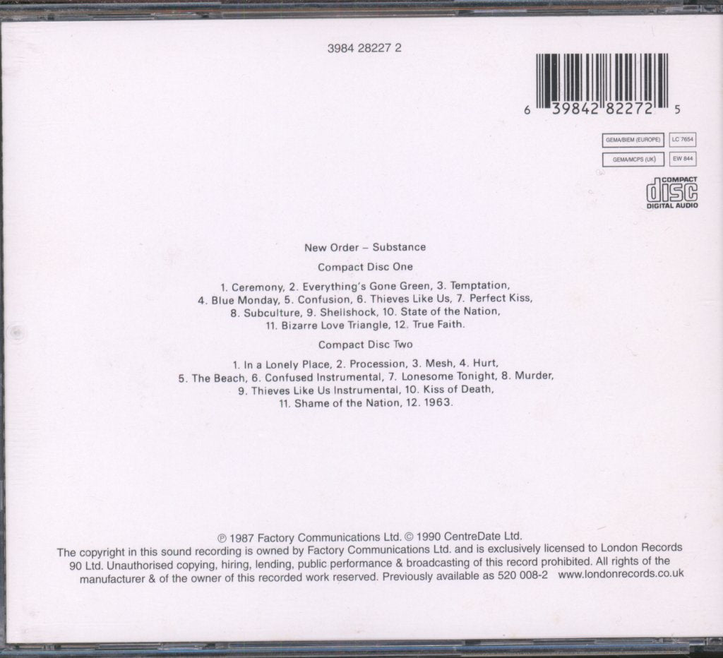 New Order - Substance - Double Cd