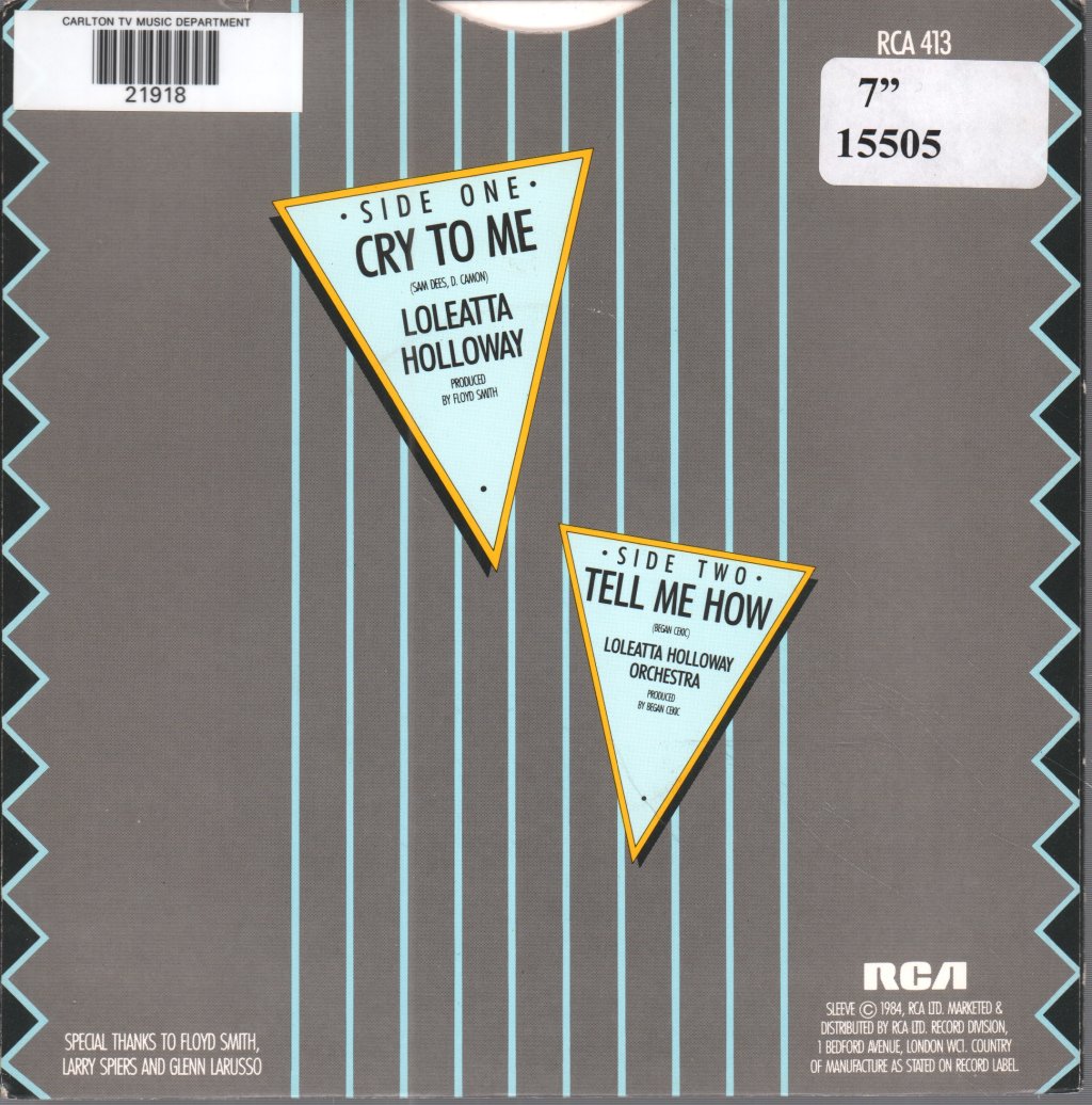 Loleatta Holloway - Cry To Me - 7 Inch