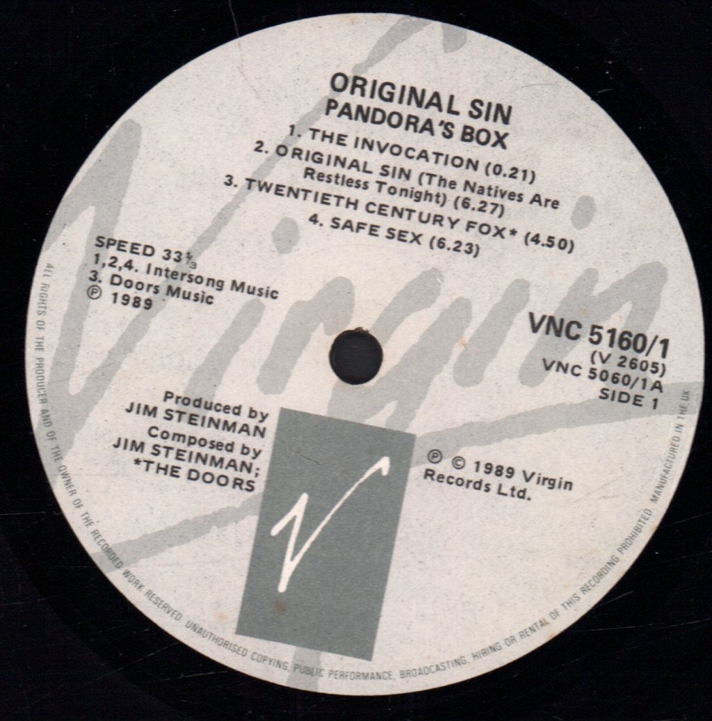 Pandora's Box (Prog) - Original Sin - Double Lp