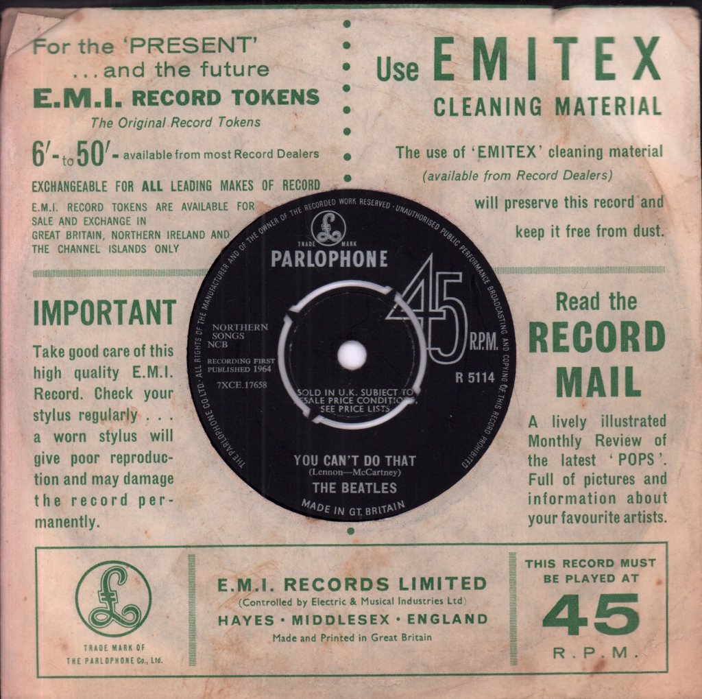 Beatles - Can't Buy Me Love - 7 Inch