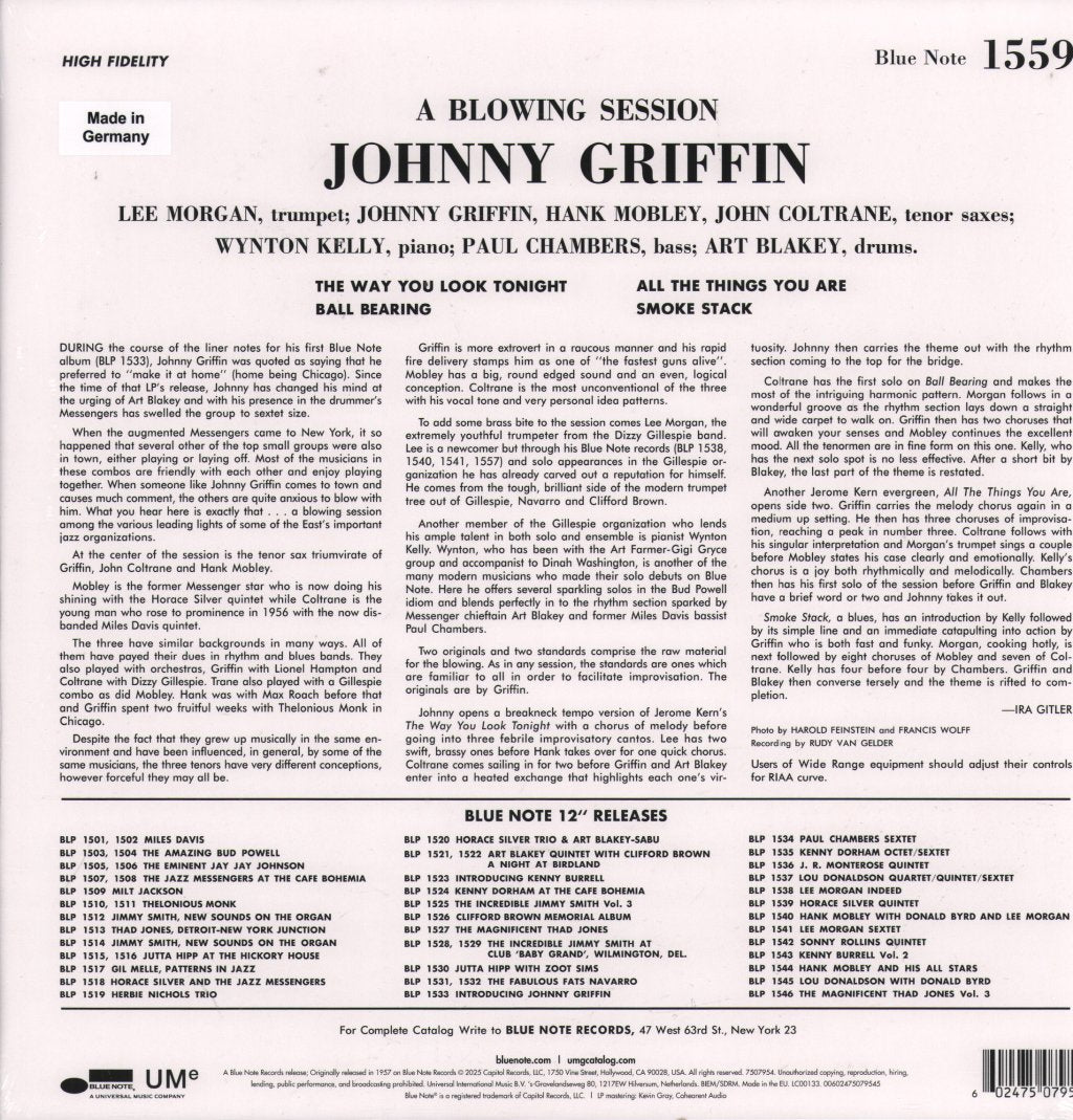 Johnny Griffin - A Blowing Session - Lp