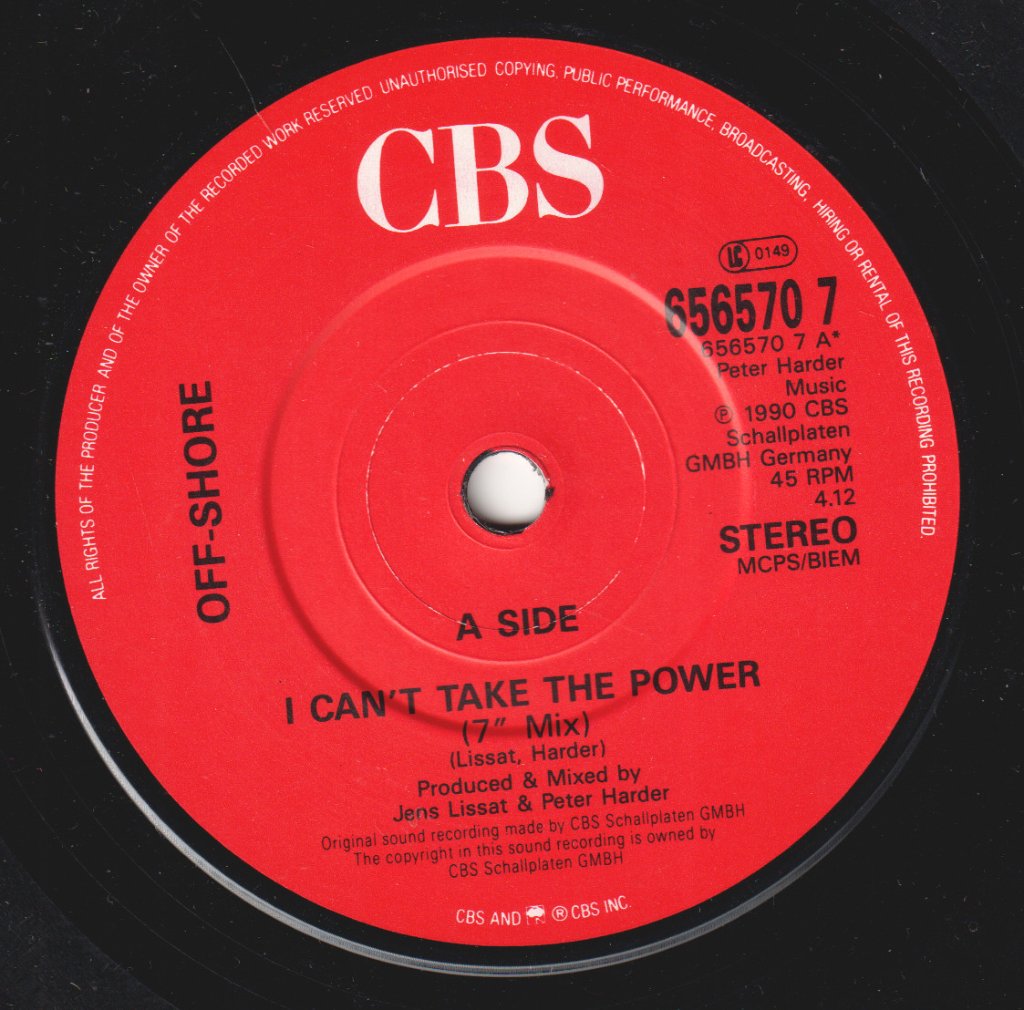 Off-Shore - I Can't Take The Power - 7 Inch